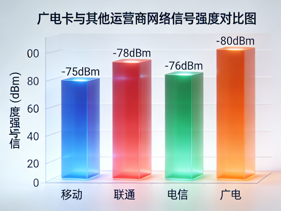 广电卡与其他运营商网络信号强度对比图